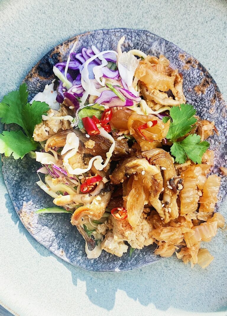 crispy mushroom & tofu taco